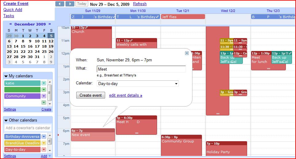 Calendar for VA post